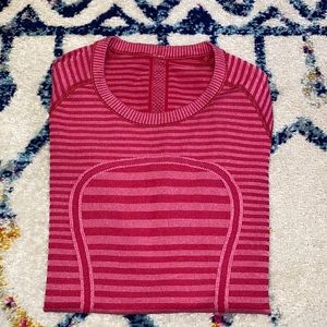 Pink Stripe Lululemon Switfly Tech Longsleeve